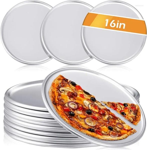 Vaisselle jetable 12 pièces, poêle à Pizza en vrac, ensemble en aluminium pour Restaurant, assiette à gâteau ronde, plateau sans rouille