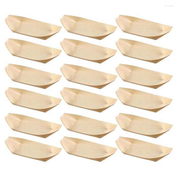 Vaisselle jetable 150 pièces Sushi plateau de bateau en bois servant des récipients de vaisselle collations pour enfants pour les enfants