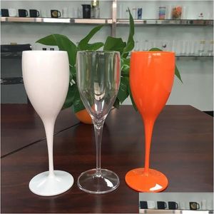 Vaisselle jetable 175 ml en plastique Champagne Verre Bar à vin Acrylique Transparent Gobelet Cocktail Coupes Fête Fête Fournitures Drop Deli Dhmku