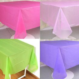 Vaisselle jetable 1 PC nappe de couleur unie fête d'anniversaire mariage couverture de Table de noël lingette couvre Rectangle bureau tissu décor