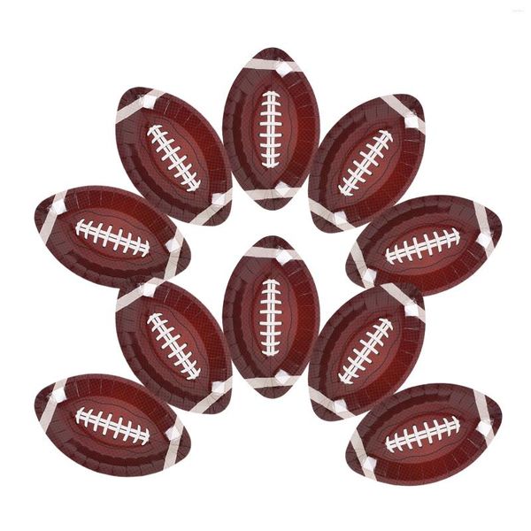 Dîne jetable 20 PCS Rugby Party Table Volisse des services pour les assiettes Favors Boules de foot