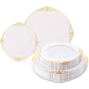 Wegwerp servies 20 borden 7,5 inch 10,25 inch witte plastic hoogwaardige dinerborden geschikt voor bruiloftsfeestjes 230131