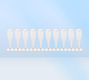 Dîne jetable 20pcs Gold paillettes en plastique Flans de champagne tasses Toasting Toasting Wedding Baby Shower Party Supplies4308999