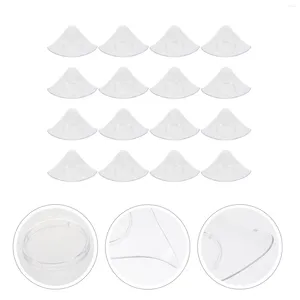 Wegwerp servies 24 PCS Triangle Derees Small Plastic Plates Dessert Ice Cream Party Pudding Appetizer Serveer Clear Dinner herbruikbaar