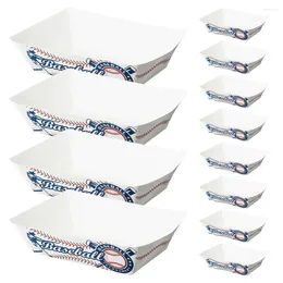 Cinebros desechables Bandeja para fiestas de 25 PC Bandeja para el hogar Snack Boats Decorativo Sushi Suministro de papel de papel de papel