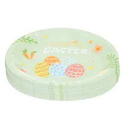 Wegwerpbedrijf 32 PCS Easter Paper -borden Din Party Feest