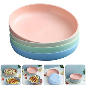 Wegwerp servies 4 pc's bord plastic borden pallets salade diner serveren ronde polypropyleen (pp) schotel huis kindgerechten