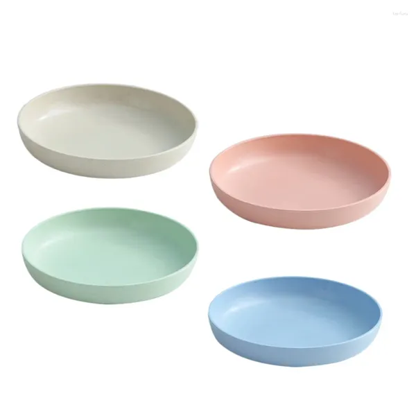 Vajilla desechable 4 Pcs Plato El plastico Bandejas para servir Platos de ensalada Plato Cena Polipropileno (pp) Redondo Niño