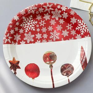 Stoviglie usa e getta 40 pezzi Set di carta natalizia Piatti Tazze Forniture per feste di Natale per le vacanze
