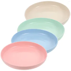 Vaisselle jetable 4 pièces assiettes de service de dîner en plastique pour la maison, plats antichute durables pour la maison