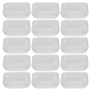 Vaisselle jetable 50 pièces, plats rectangulaires, assiettes en plastique, porte-vinaigre, Sauce soja, plateaux en cristal