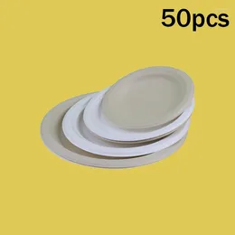 Cineros desechables 50 PCS Plates Compostibles de 10 pulgadas Caña de azúcar de azúcar 3 cuadrículas Ambientalmente amigables con el medio ambiente