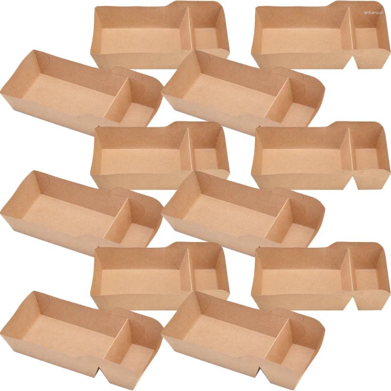 Louça descartável 50 peças bandejas de caixa de papel kraft para sacos de pipoca caixas de batatas fritas