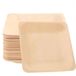 Vaisselle jetable 50 pièces assiettes de mariage vaisselle de fruits en bois bambou écologique