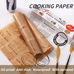 Disposable Dinnerware 50m Air Fryer Silicone Oil Paper With Sawtooth Oil-proof Non-stick Waterproof Baking Sandwich BBQ Wraps For Kitchen