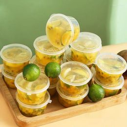 Wegwerp Servies 50 stks/set Plastic Saus Potten Portie Dozen Met Deksels Verdikte BBQ Kruiden Kleine Schotel Chili Cup Container