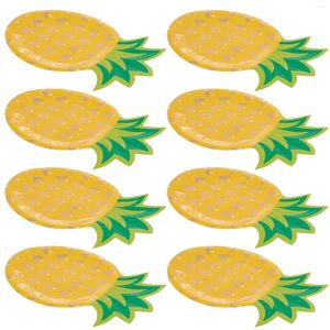 Wegwerp servies 8 pc's ananaspapier Pallet Tray Party Kinderen bestek Fruitplaat Verjaardag Banquet Cupcake Trays