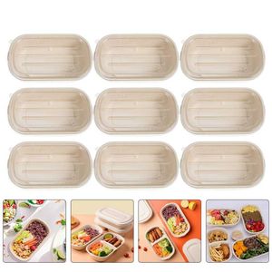 Wegwerp Dinware Clamshell To Go Container Food Paper Box Takeout Lunch Salad Packaging School Tray Q240507