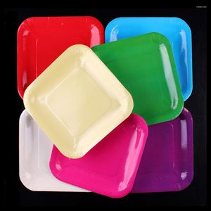 Vaisselle jetable assiette en papier colorée, assiettes de bricolage intéressantes, accessoires matériaux artisanaux, dîner pour enfants