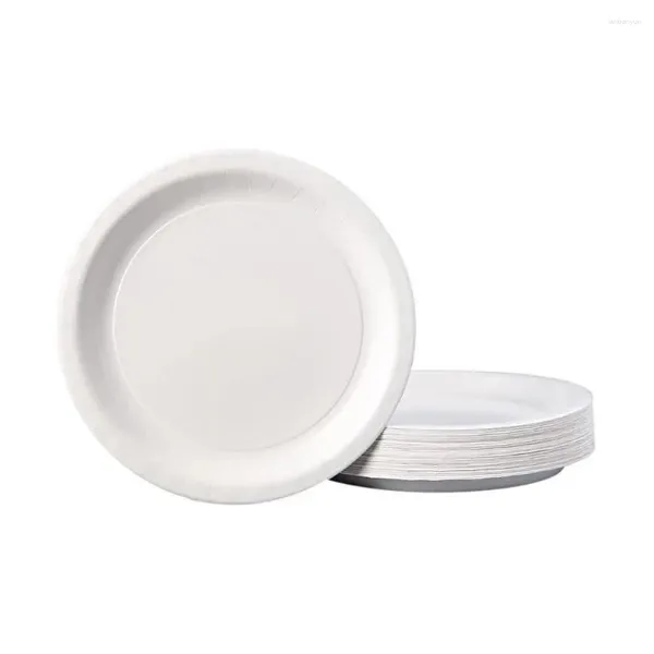 Cinero desechable Hoffmaster Placas de almuerzo de papel con recubrimiento blanco 9 