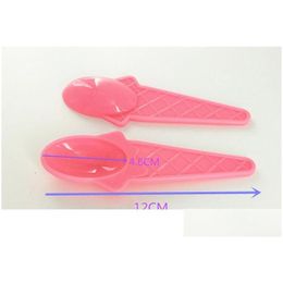 Desechable Cinabro de helado Cuchara de plástico Pastel de yogurt Summer Kids Children Fiesta de cumpleaños Suministros SOLO SPOONS Drop Delive DHF3K