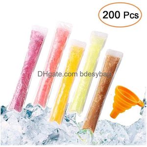 Wegwerp Dinware Ice Popsicle Molds Bags Candy Tube K BPA Ze Yoghurt Sticks Juice Pops Zak met een trechter Drop Delivery OT1QF