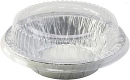 Vaisselle jetable KitchenDance moule à tarte en aluminium avec couvercle-casseroles à tarte individuelles de 5 pouces, cuisson parfaite pour les tartes