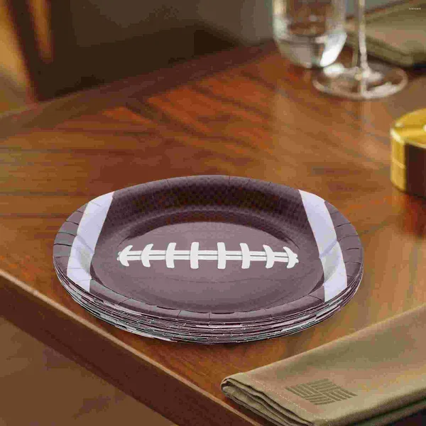 Derniomètre Dîle d'anniversaire Rugby Rugby Ornements Ornements Creative Paper Plates Match Cupts Couvoirs