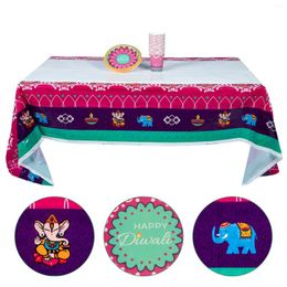 Décorations de fête de vaisselle jetables Papier Papier Decorative Holiday Diwali House Nappe
