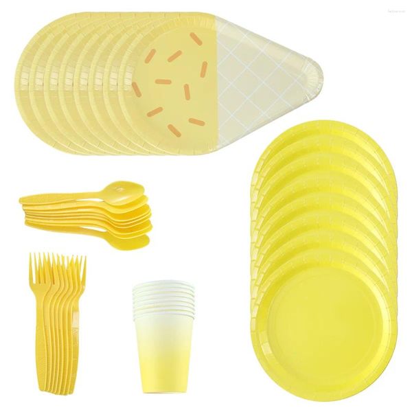 Partage à vaisselle jetable Party Ice Cream Paper Assiette Baby ChildCoth Coudons en plastique