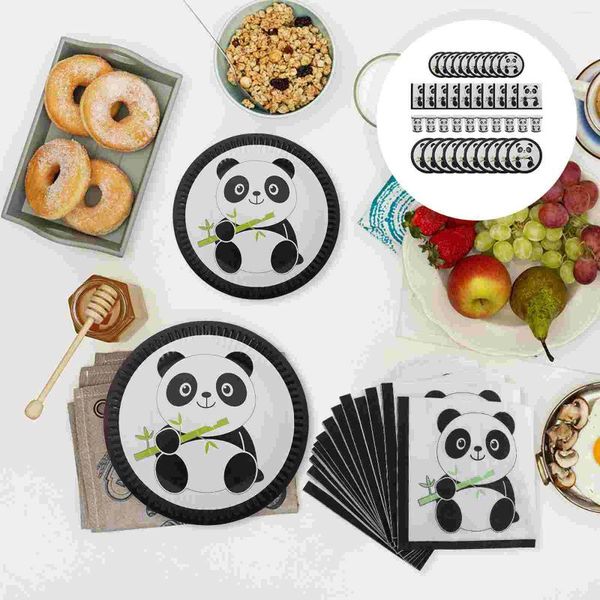 Dergagable Dingeware Fournitures Birthday Panda Table Vérification Document de dessins animés