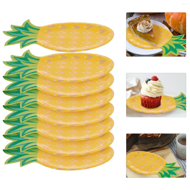 Disposable Dinnerware Pineapple Paper Pallet Tray Plate Birthday Party Design Tableware Dishes Wedding Plates