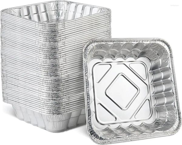 Vajilla desechable PLASTICPRO, 10.0 x 3.0 in, cuadrada, de aluminio, moldes para hornear, utensilios de cocina perfectos para pasteles