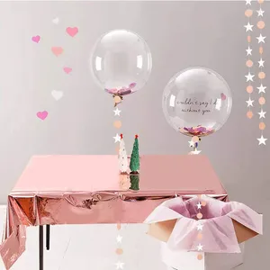 Wegwerpservies Rose Goud Waterdicht Folie Tafelkleed Tafelkleden Rechthoekige Glitter Cover Bruiloft Verjaardagsfeestje Decoraties