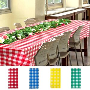 Dîner jetable Style Rural Natecrave à motifs simples Plastic Plastic Plastic Rectangular Table Cover Wedding Birthday Party Outdoor Picnic Mat Q240507