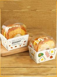 Wegwerpbedrijf Sandbox Cake Shop Commercial Baking Bread Box Hamburger Takeout Travel Food Packaging Home Q240507