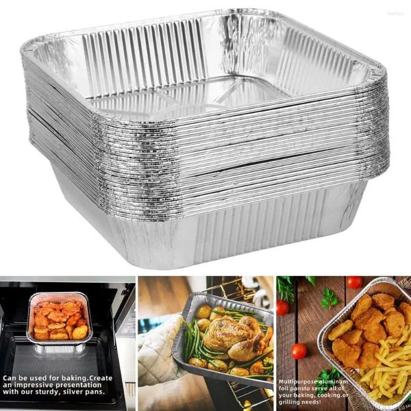 Caja de almacenamiento de bocadillos desechables Bandeja de aluminio a prueba de agua Resistencia a alta temperatura para cocinar almacenamiento para hornear