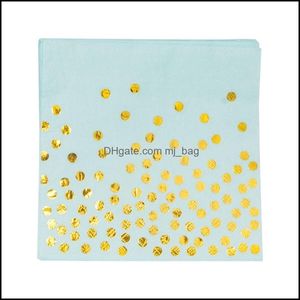 Vajilla desechable Venta al por mayor Golden Dot Platos de fiesta de papel desechables 61 PCS Set Vajilla para cumpleaños Baby Shower Boda 895 Dhk6X