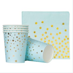Vaisselle Jetable En Gros Golden Dot Jetable Papier Assiettes De Fête 61 Pcs Set Vaisselle Pour Anniversaire Baby Shower Mariage 895 Dhzxt