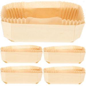 Louça descartável caixa de madeira bandeja de papel pão molde multi-uso cozimento antiaderente torrada bolo à prova de óleo