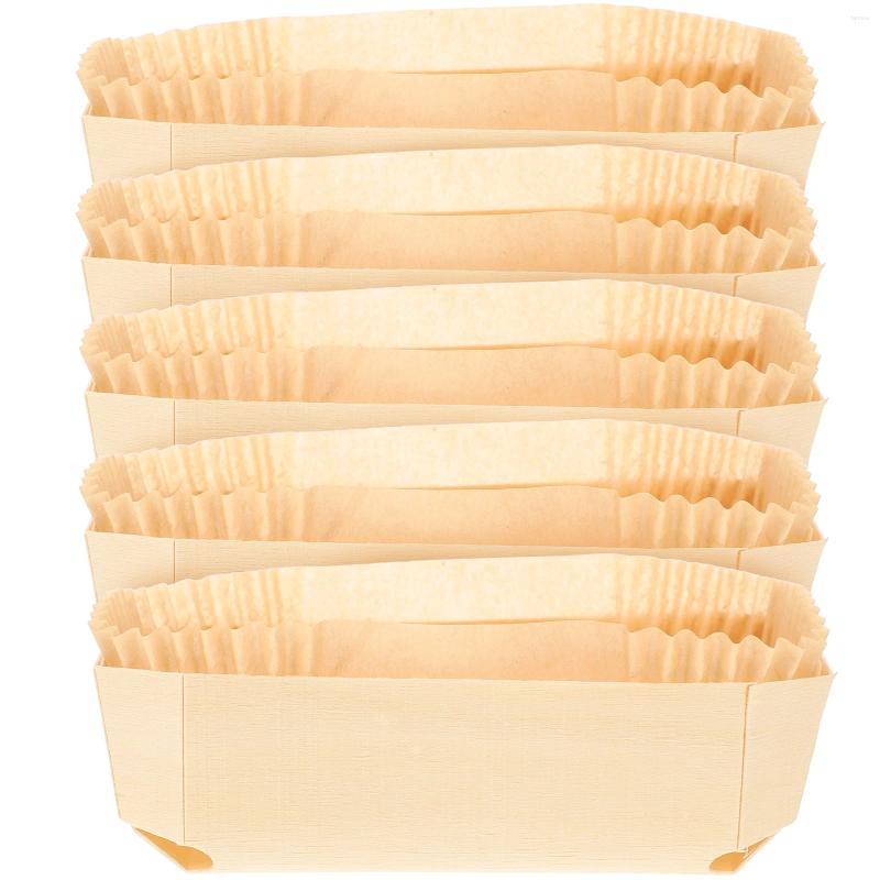 Wegwerpservies Houten kist Papierbak Bakpannen Hittebestendig Cakevorm Vierkant Rechthoekig Toast Brood Anti-aanbak