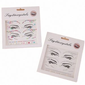 Desechables DIY Acrílico Rhinestes Perla Tatuaje Pegatinas Mascarada Maquillaje Cara Decorati Niñas Diamd Frente Ojos Pegatinas 90l7 #