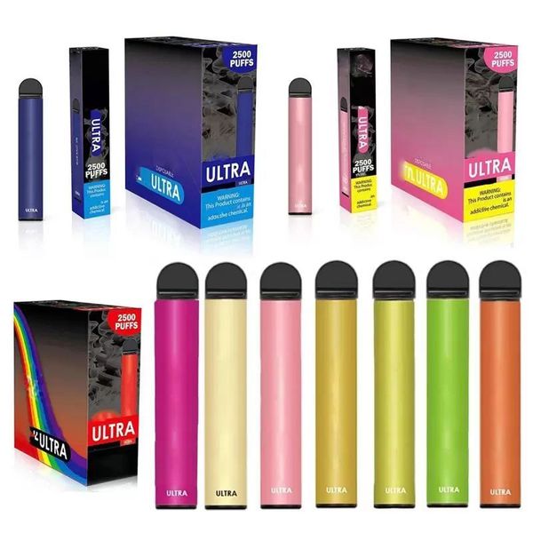 Cigarettes électroniques jetables Fumed Ultra 2500 Puffs Vape Pen Cartouche de 8 ml Pods pré-remplis 850mAh Kit de démarrage de batterie Vaporisateurs VS bang xxl puff infinity