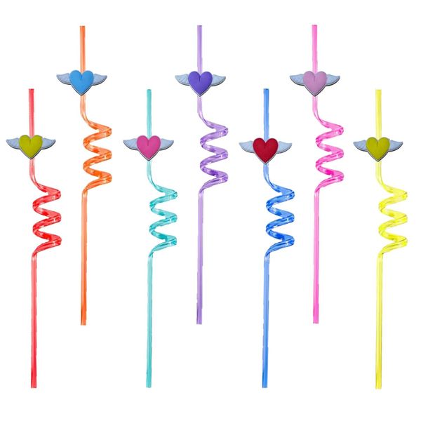 Disposable ers Love Wings Tramed Crazy Cartoon Sts Plastic Brinking For Pop Party Supplies St Girls Decorations Decoration Birthday FA OTMRA