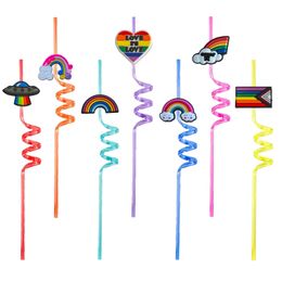 Disposable ers arc-en-ciel 24 dessin animé fous à thème STS Plastic réutilisable pour les enfants Birthday Christmas Party Favors Brinking Goodie Cadeaux St Otlid