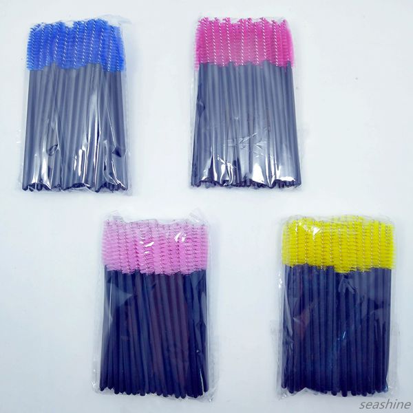 Brosse à cils jetable 50pcs outils de maquillage extension de cils colorés Mascara baguette brosses outils vente en gros brosse de maquillage livraison gratuite