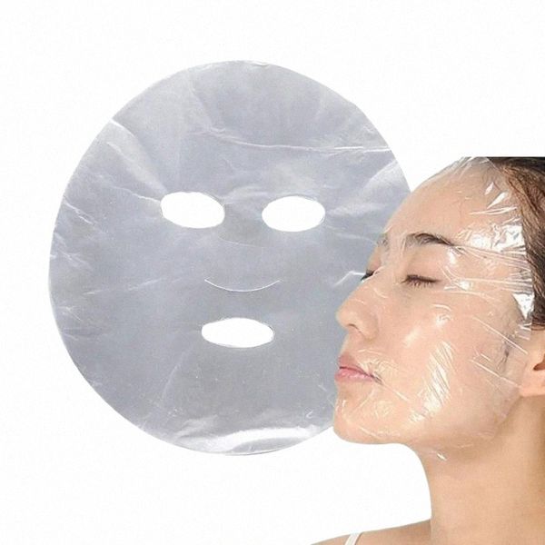 Film plastique jetable pour le visage Masque nettoyant pour le visage complet Autocollants pour le cou Papier Masques PE transparents Wrap Beauté du visage Outil sain I8oT #