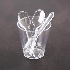 Couverts jetables 10 / 20pcs mini cuillères en plastique transparent pour la gelée de glace à la crème glacée Soulle à la maison de cuisine à la maison cuillère