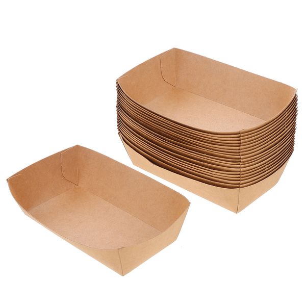 Couverts jetables 100 pièces conteneur de pop-corn papier servant des bateaux boîtes de rangement en carton charcuterie tasses assiettes plateaux à tacos collations 230918