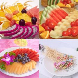 Couverts jetables 100 pièces 12cm pour pics papillon Buffet à Dessert fourchette à salade de fruits gâteau Muffin